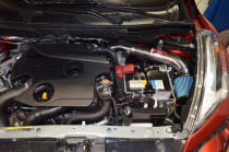 Nissan Juke 1.6L 4 cyl Turbo 2016 Wrinkle Röd Short Ram Luftfilterkit / Sportluftfilter Injen